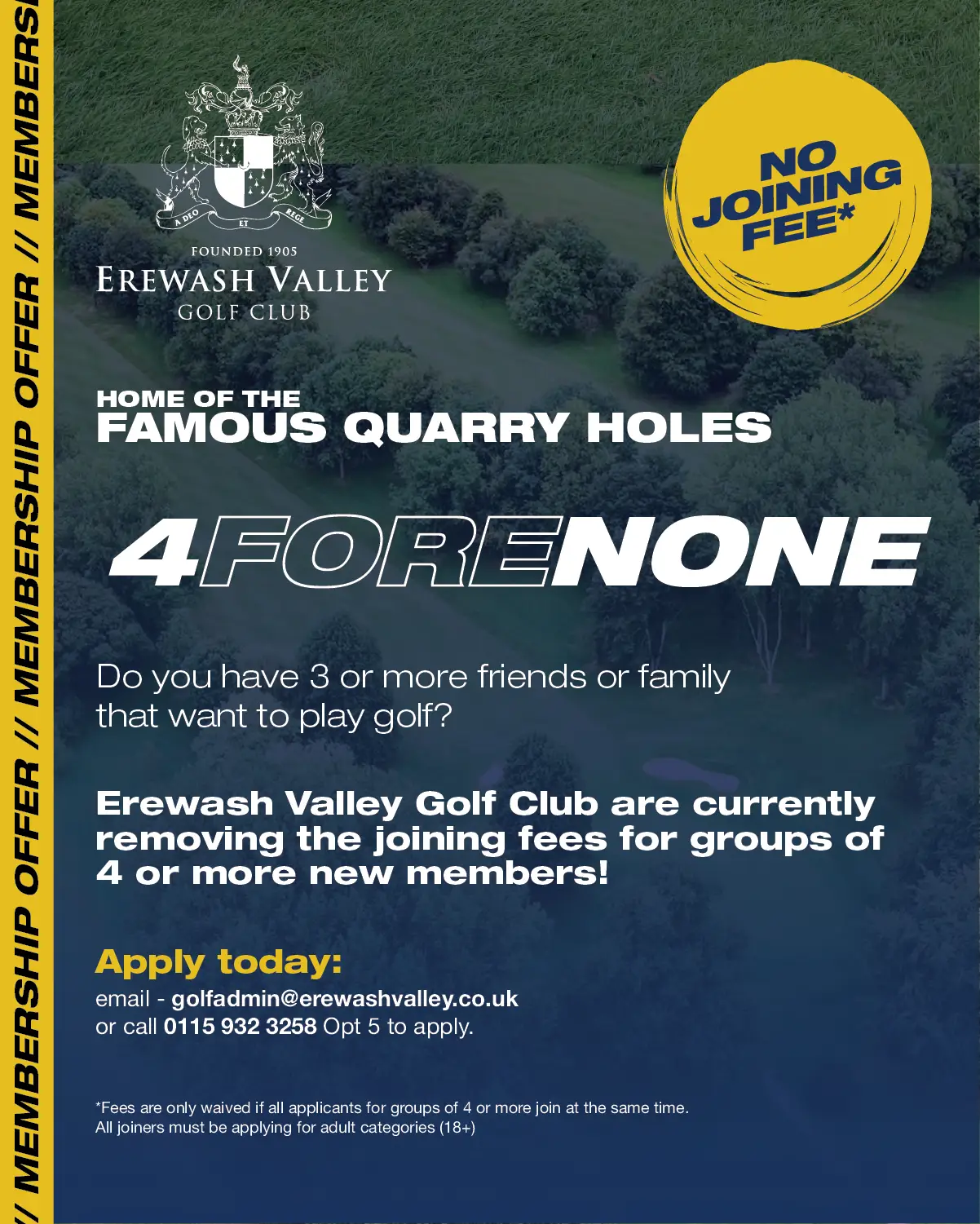 golf poster advertising a new membership package
